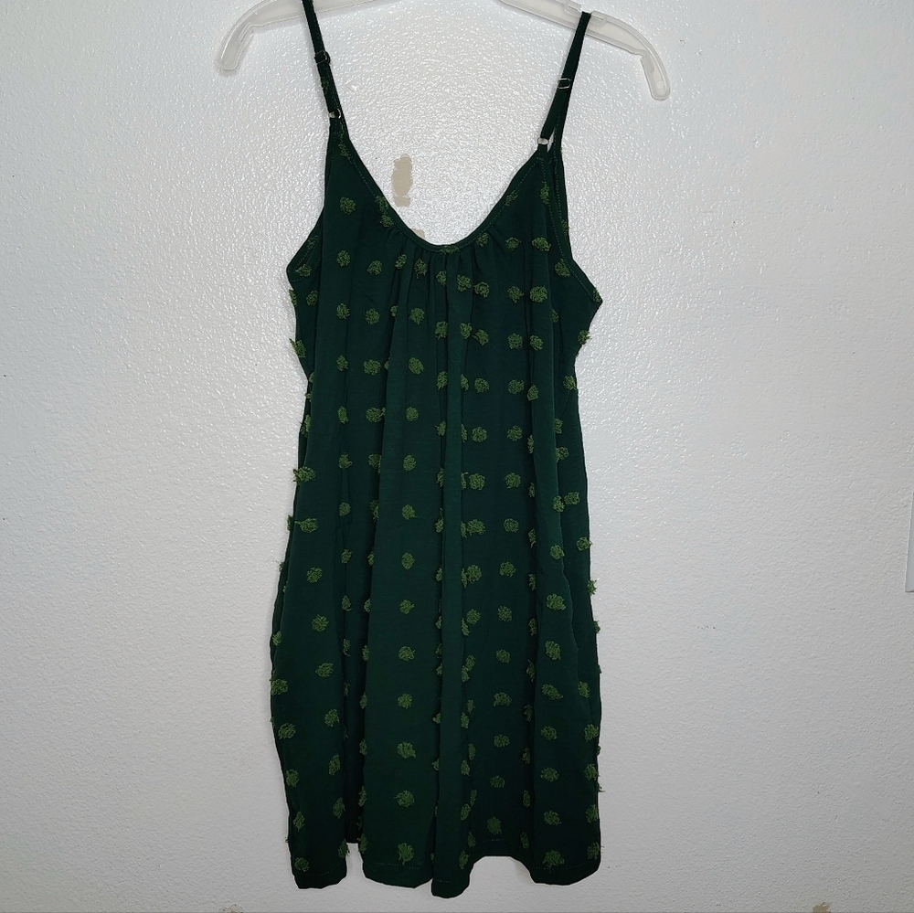Buauty Women's Green Sleeveless Loose Adjustable Strap Romper with Pockets Sz S - Picture 10 of 14